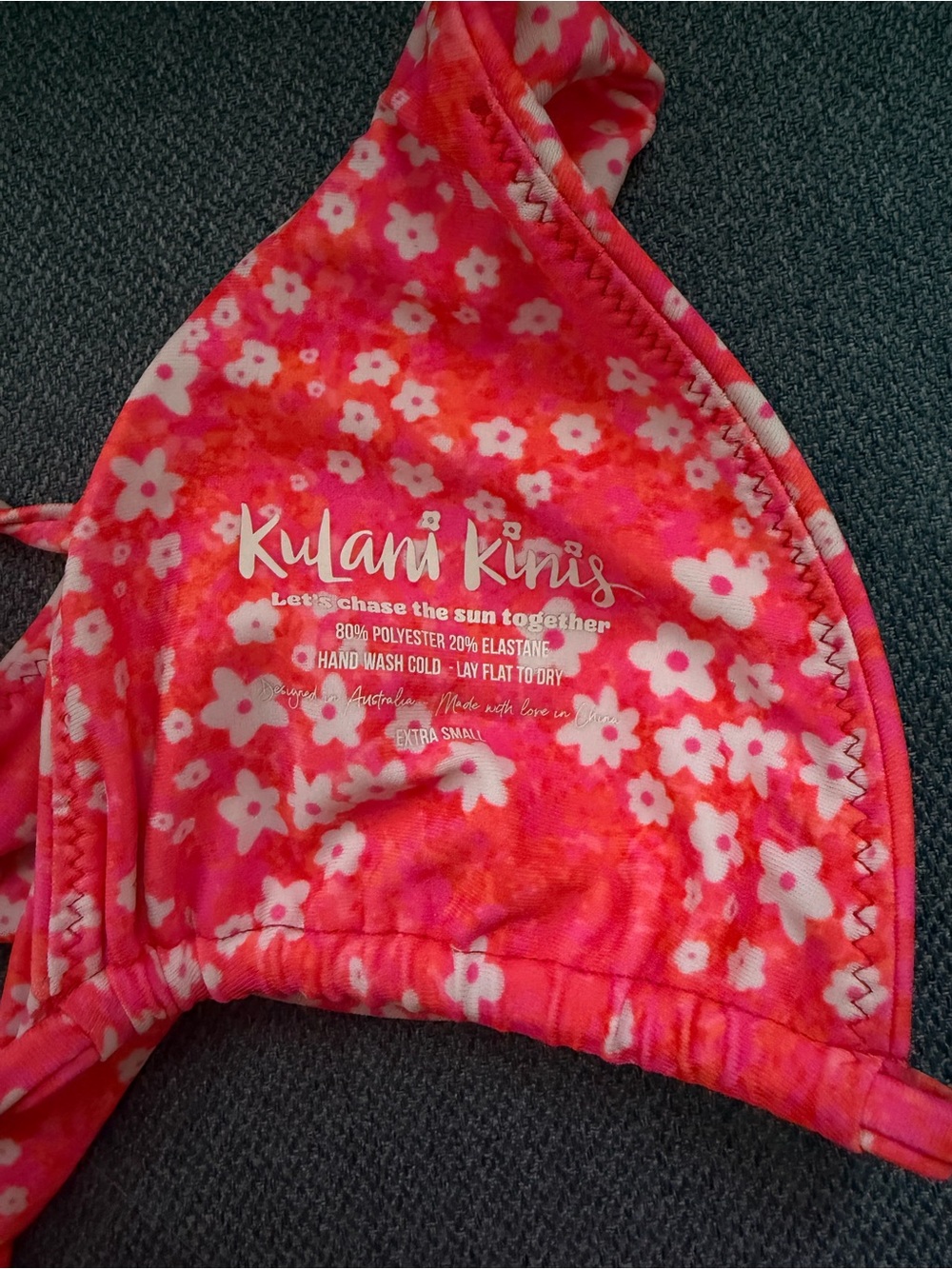 Kulani Kinis Red Floral String Bikini Set - Picture 3 of 3